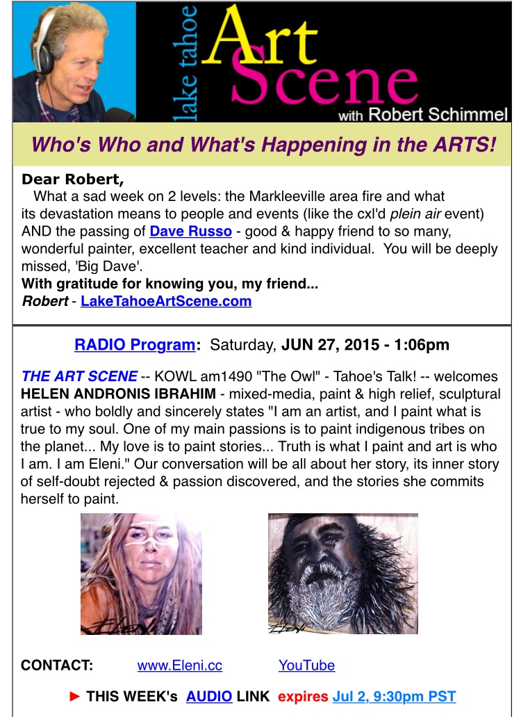 "Lake Tahoe Art Scene" radio INTERVIEW